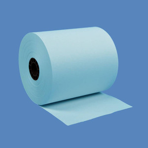 3" x 165' Blue 1-Ply Bond Paper Rolls (50 Rolls) - B300-165-B