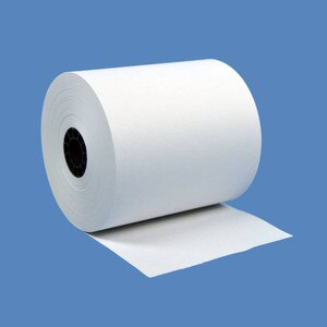 3" x 165' Bright White 1-Ply Bond Paper Rolls (50 Rolls) - B300-165-BW