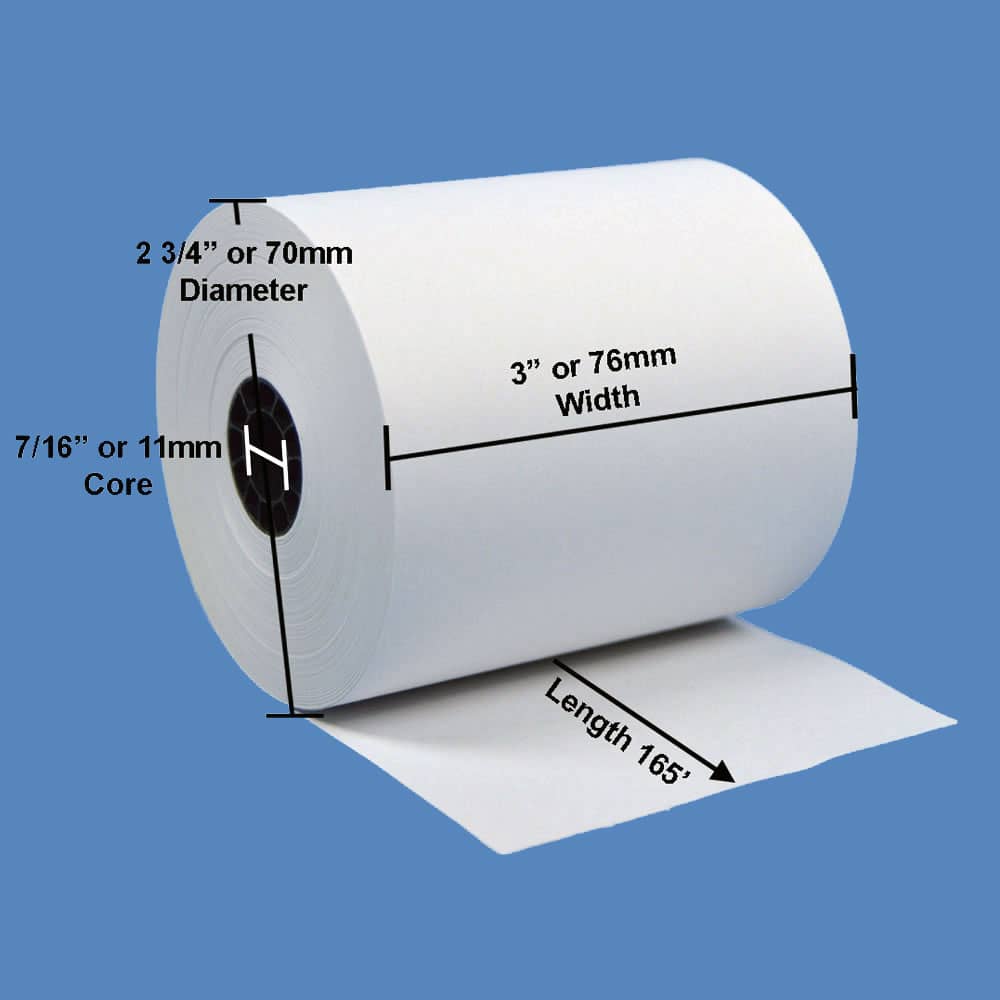 Bright White Bond Roll Dimensions