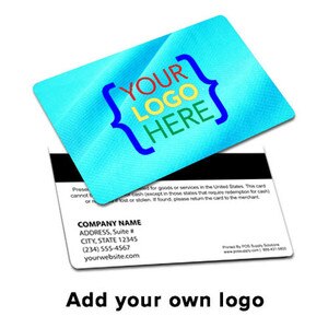 3.375" x 2.125" Custom Printed Gift Cards with Magstripe, Encoded, 4 Over 1, for Toast & Oracle Micros (500 Cards) - PC-CR8041-WEB