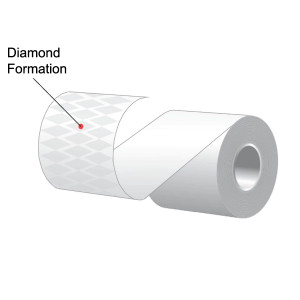 3.125" x 70' MAXStick Plus, Diamond Pattern Adhesive Liner-Free Thermal Labels (32 Rolls) - MS31870PLUSD-32
