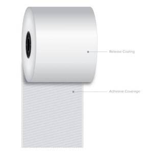 3 1/8" x 270' Iconex Full-Tack Sticky Media Linerless Labels (12 Rolls)