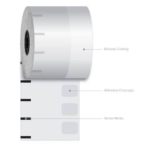 3 1/8" x 270' Iconex High-Tack Sticky Media Linerless Labels (12 Rolls) - ICON-9023-1254