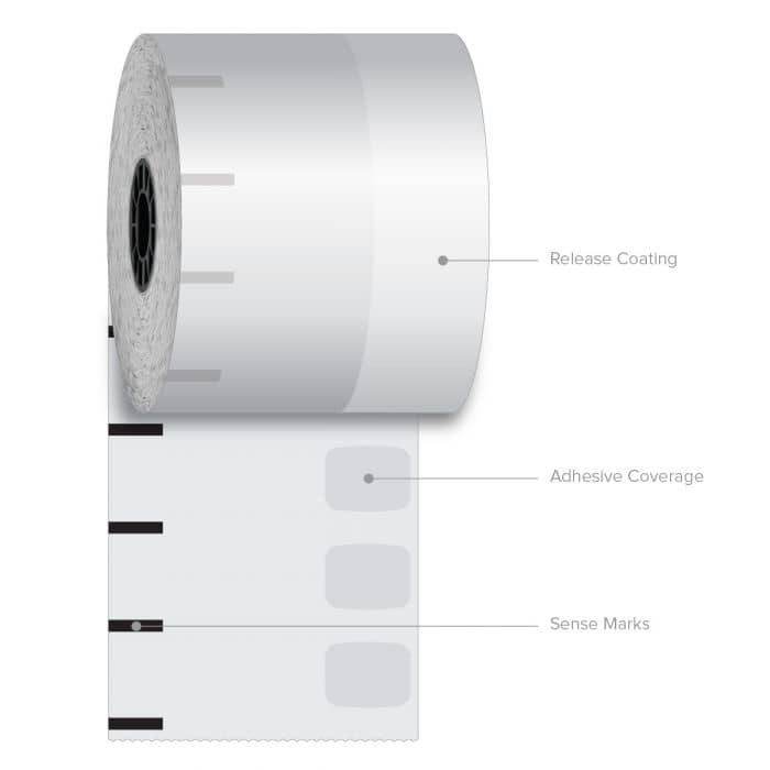 3 1/8" x 270' Iconex High-Tack Sticky Media Linerless Labels (12 Rolls)