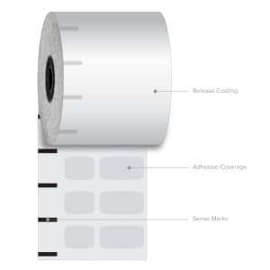 3 1/8" x 375' Iconex Ultralite Sticky Media Linerless Labels (30 Rolls)