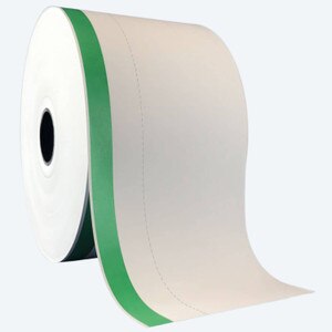 3 1/8" x 510’ Ticket Kiosk Thermal Paper, Perforated, Green Stripe (12 Rolls) - T318-510-HWP-GS