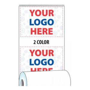 3 1/8" x 815' Custom Printed Thermal ATM Roll Paper - 8 Rolls/Case, 5 Case Min (2-Colors) - ZP-A318-815-2C