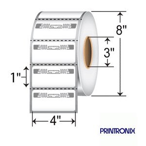 4” x 1” RFID Thermal Transfer Labels with Alien Squiggle Inlay for Printronix (4 Rolls) - L-RFID-4-1-ALN9840-5000-3-P
