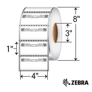 4” x 1” RFID Thermal Transfer Labels with Alien Squiggle Inlay for Zebra (4 Rolls) - L-RFID-4-1-ALN9840-5000-3-Z