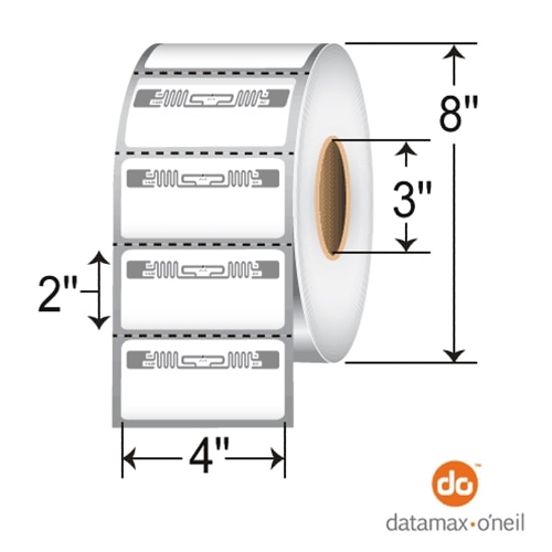 4” x 2” RFID Thermal Transfer Labels with Alien Squiggle Inlay for Datamax (4 Rolls)