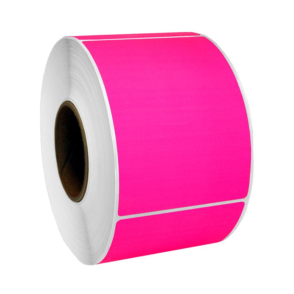 4” x 6” Fluorescent Pink Thermal Transfer Labels, 3” Core, 1,000 Labels/Roll (4 Rolls)