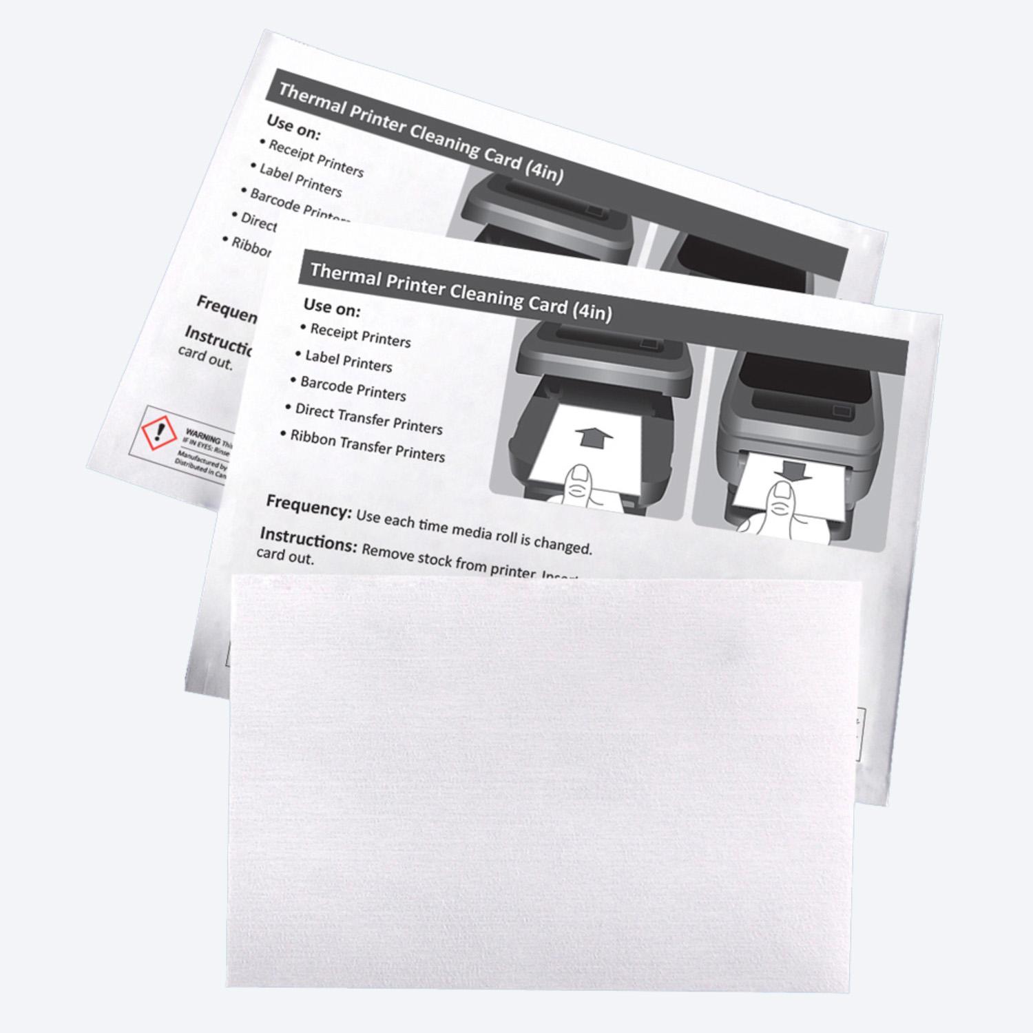 4" Thermal Printer Cleaning Cards, K2-T46B25 (25 Cards)