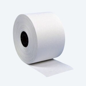 44mm (1 3/4") x 150' White 1-Ply Bond Paper Rolls (100 Rolls) - B134-150