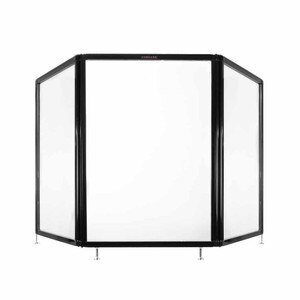 6'6" x 3' Heavy Duty Tri-Fold Clear Acrylic Countertop Shield - APG-HS66910