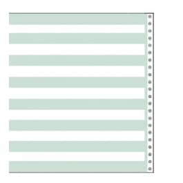 8 1/2" x 11" 20# 1/2" Green Bar Continuous Computer Paper (2700 sheets)