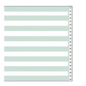 8 1/2" x 11" 20# 1/2" Green Bar Continuous Computer Paper (2700 sheets) - CP-9803