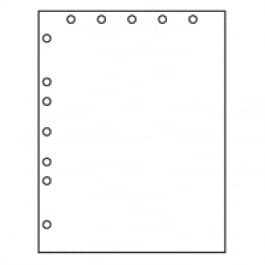 8 1/2" X 11" 20# 5-Hole Punch Top 7-Hole Punch Left Paper, 2,500 sheets