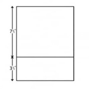 8 1/2" X 11" 20# Perforated Paper 3 1/2" From Bottom, 2,500 sheets - LC-30030