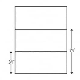 8 1/2" X 11" 20# Perforated Paper 3 2/3" and 7 1/3" From Bottom, 2,500 sheets