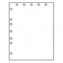 8 1/2" X 11" 24# 5-Hole Punch Top 7-Hole Punch Left Paper, 2,500 sheets