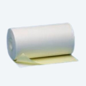8 7/16" X 200' 2-Ply Carbonless White/Canary Teleprinter Paper Rolls, 12 rolls/case