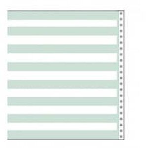 8 1/2" X 11" 15# 1/2" Green Bar Continuous Computer Paper (3500 Sheets) - CP-9801
