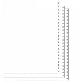 9 1/2" x 11" 15# Blank Perforated 3-Part Carbon Interleaf Computer Paper (1100 sheets)