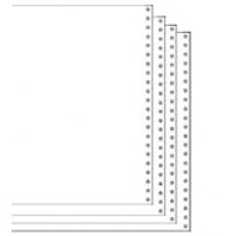 9 1/2" x 11" 15# Blank Perforated 4-Part Carbon Interleaf Computer Paper (750 sheets)