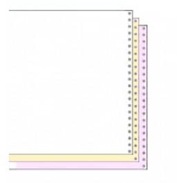 9-1/2" x 5-1/2" Premium Carbonless 3-Ply White/Canary/Pink Continuous Computer Paper (2100 sheets)