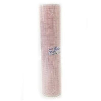 Fukuda Compatible OP69TE Medical Cardiology Recording Chart Paper, Red Grid, 210mm x 100', 25 Rolls