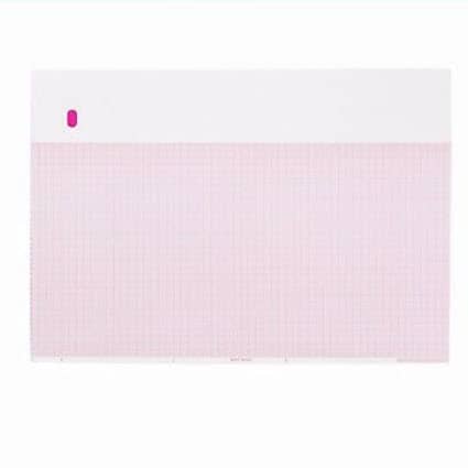 GE Compatible E9001DW Medical Cardiology Recording Chart Paper, Red Grid, Z-Fold, 8.44" x 11"