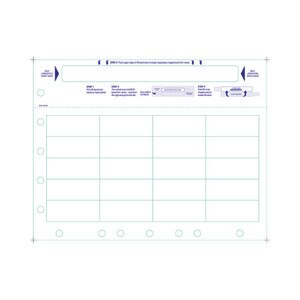Adult Medical ID Wristband Laser Sheets with 20 Chart Labels - Top, Matte Lamination (1000 Sheets) - L-WB-PLS-102AW