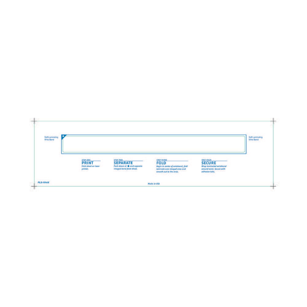 Adult Medical ID Wristband Laser Sheets, Clear Lamination (1500 Sheets)