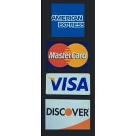 Discover and Amex Visa MasterCard 2 CREDIT CARD LOGO DECALS STICKERS 