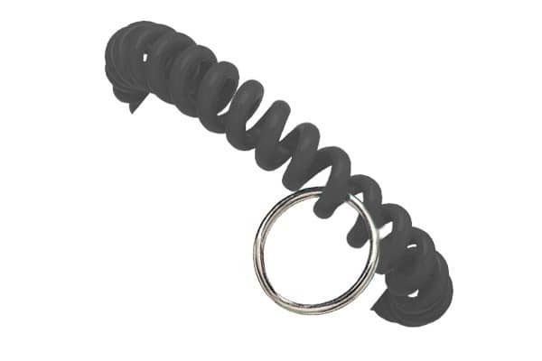 Black Wrist Coil with Split Ring (10 per Pack)