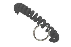 Black Wrist Coil with Split Ring (10 per Pack) - AC-2140-6301​