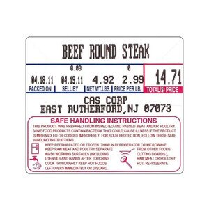 CAS LST-8030 Scale Labels, 58 x 50mm, Non-UPC/Safe Handling (12 Rolls) - SL-CAS-LST-8030