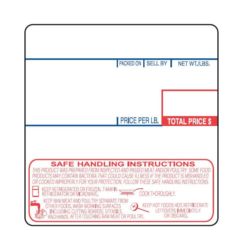 CAS LST-8040 Scale Labels, 58 x 60mm, UPC/Safe Handling (12 Rolls)