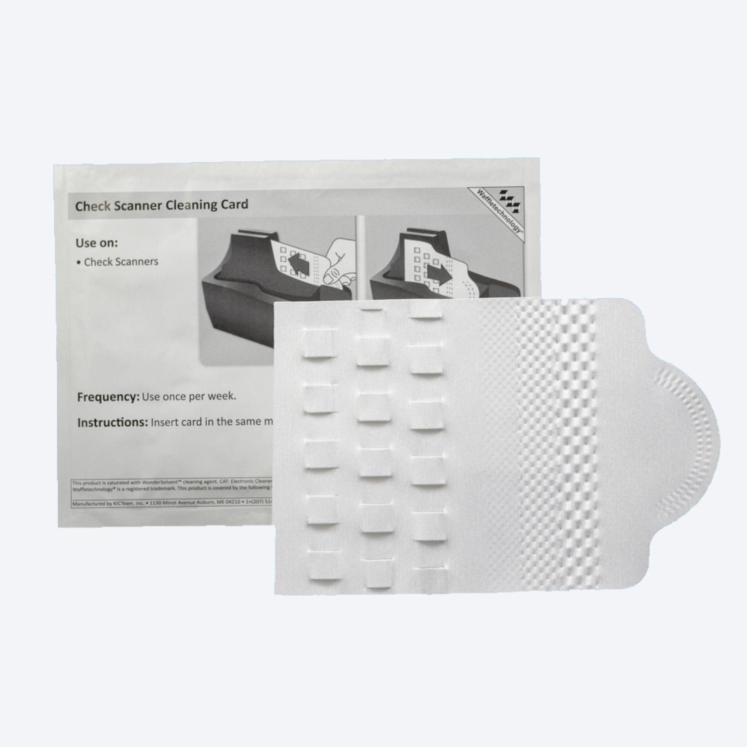 Check Scanner Cleaning Cards with Waffletechnology, KW3-CSB15WS (15 Cards)