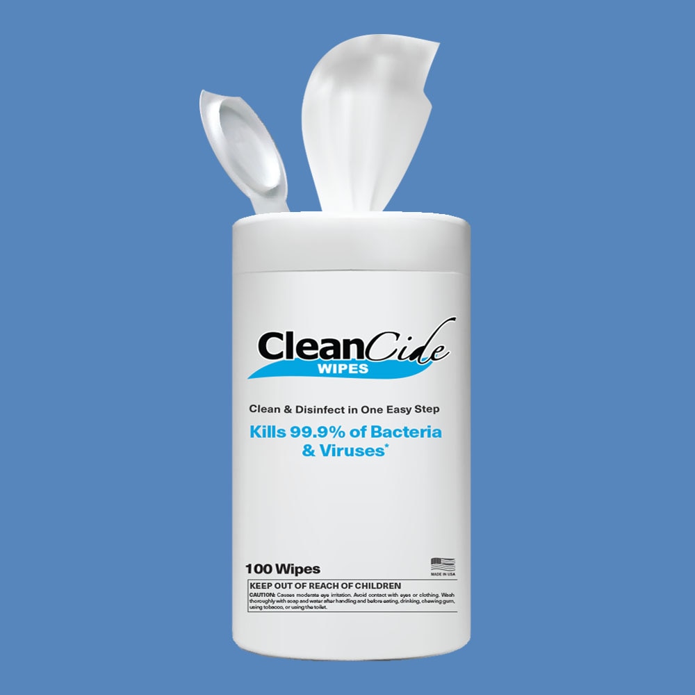 CleanCide EPA-Registered Disinfecting Wipes, Alcohol-Free, K2-WC100CC (100 Wipes/Canister)