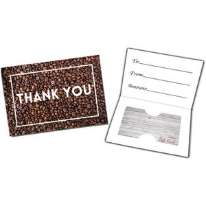 Gift Card Presenters, "Thank You" with Coffee Beans - PC-PRS-CoffeeThankYou