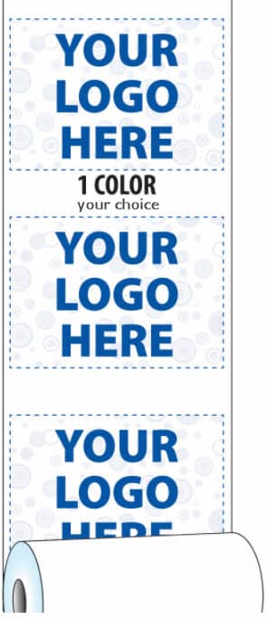 Diagram of Custom Printed Paper Roll with 1-Color Logo