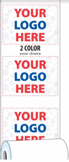 Diagram of Custom Printed Paper Roll with 2-Color Logo