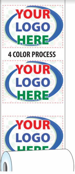 Diagram of Custom Printed Paper Roll with Full-Color Logo