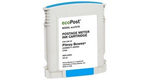 Cyan Postage Meter Ink Cartridge for Pitney Bowes 787-D (Remanufactured) - PM-ECO787D