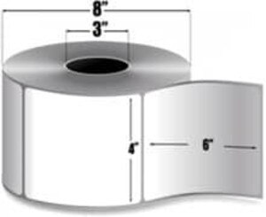 Intermec Duratran, DuraTuff Thermal Transfer Film Tag, U-Shaped Hole, 4" X 6", 4 Rolls, #E23895 - HON-E23895