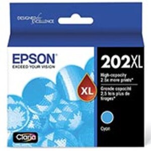 Epson 202 High-Yield Cyan Ink Cartridge, 470 pages - IJ-T202XL220S-CPT