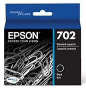 Epson 702 Black Ink Cartridge for WorkForce WF-3720, 540 Page Yield