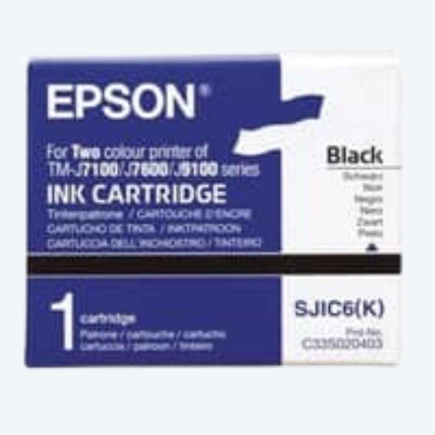 Epson Black Inkjet Cartridge For TM-J7100/TM-J9100 Series, SJIC6 K)