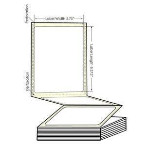 Epson ColorWorks C831 5.75" x 8.375" Pinfed Fanfold Matte Poly Film Labels (1000 Sheets) - L-IJ-575837510F
